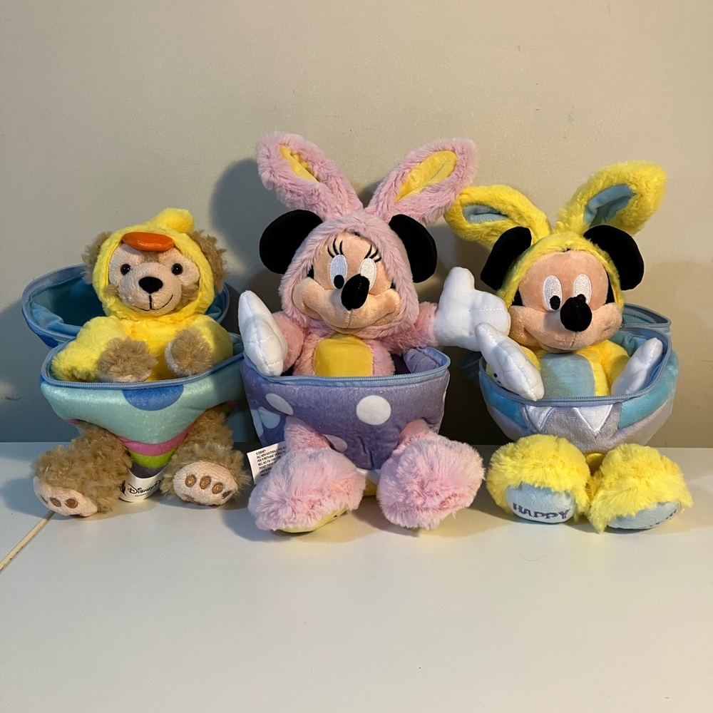 Disney Pink and Yellow Stuffed Animals Easter Collection